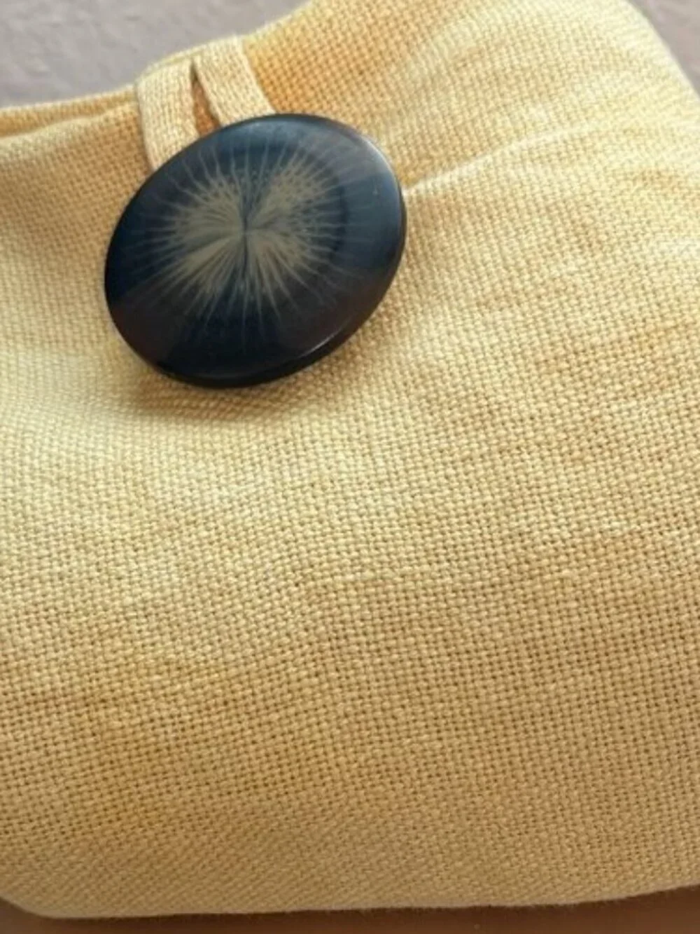 Pottery Barn Pillow Cover O/S Yellow Large Button